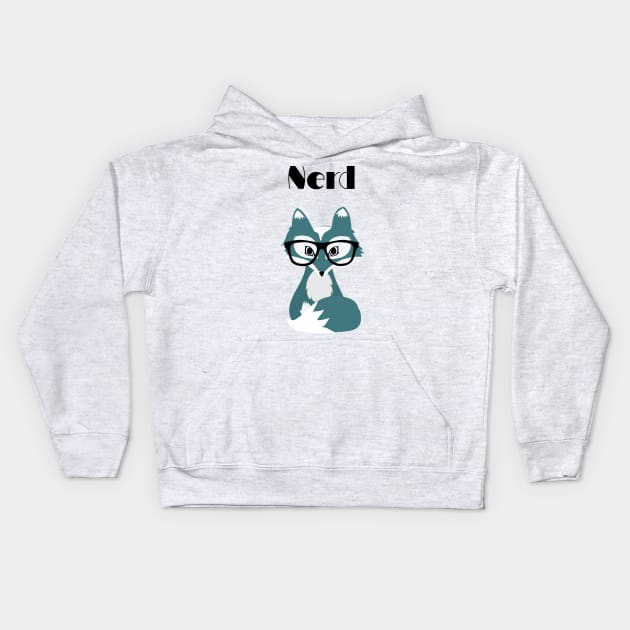 Foxy Nerd Kids Hoodie by vgreen